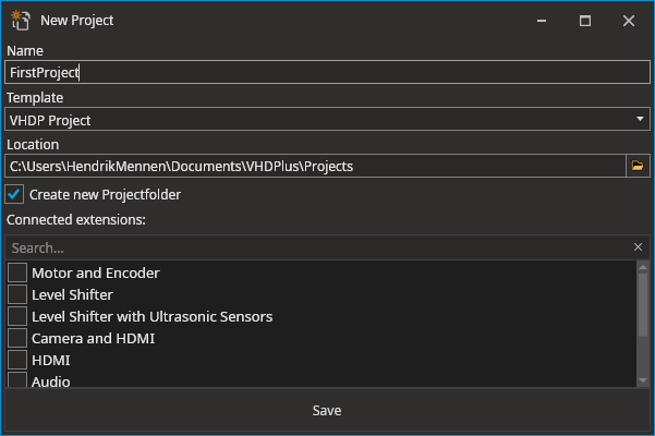 new Project Wizard